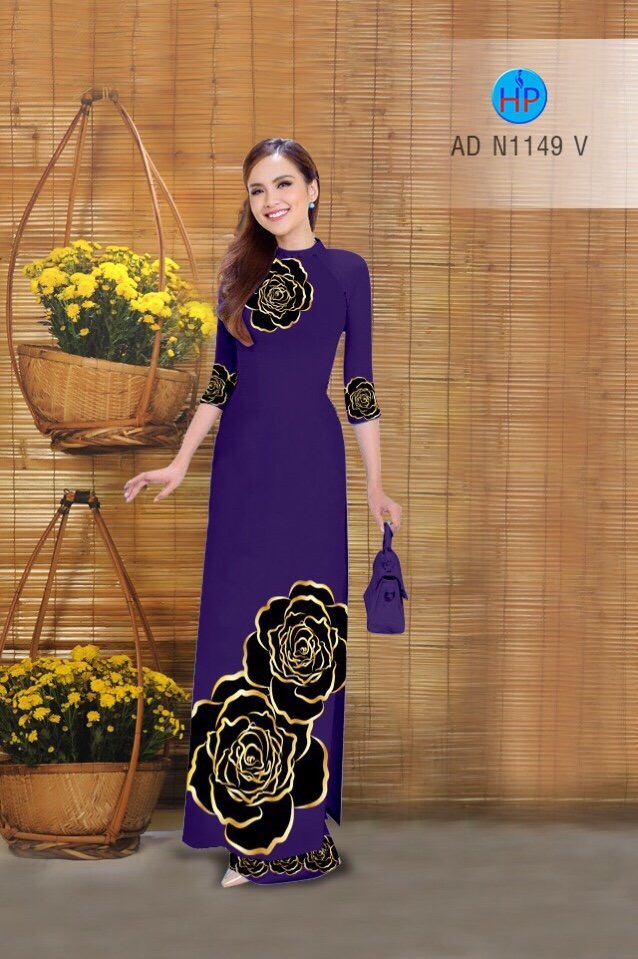 Vải áo dài hoa hồng AD N1149 - Ảnh 3
