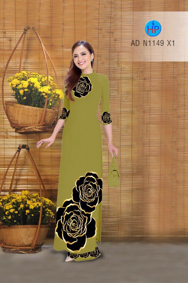 Vải áo dài hoa hồng AD N1149 - Ảnh 2
