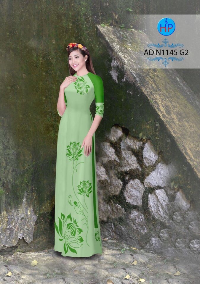 Vải áo dài hoa sen AD N1145 - Ảnh 4