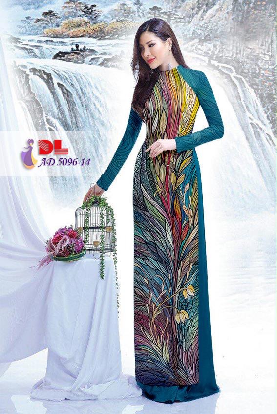 Vải áo dài hoa văn nguyên áo DLAD-5096 - Ảnh 6