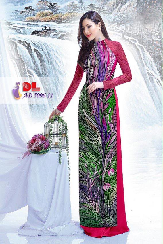 Vải áo dài hoa văn nguyên áo DLAD-5096