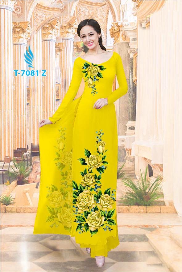 Vải áo dài hoa hồng T-7081 - Ảnh 2