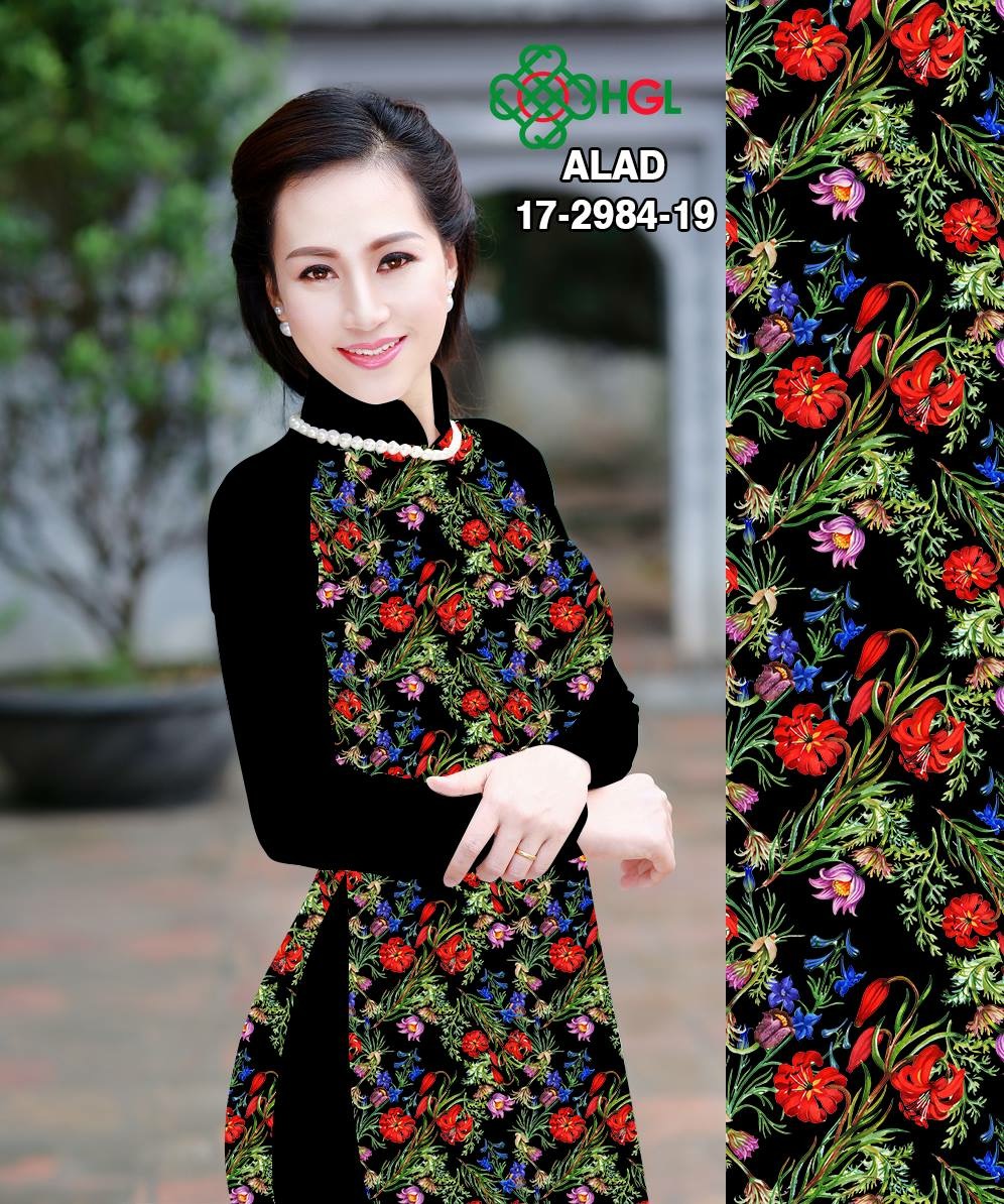 Vải áo dài hoa nhí ALAD17-2984