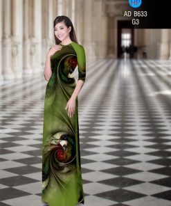 Vải áo dài hoa ảo 3D AD B633