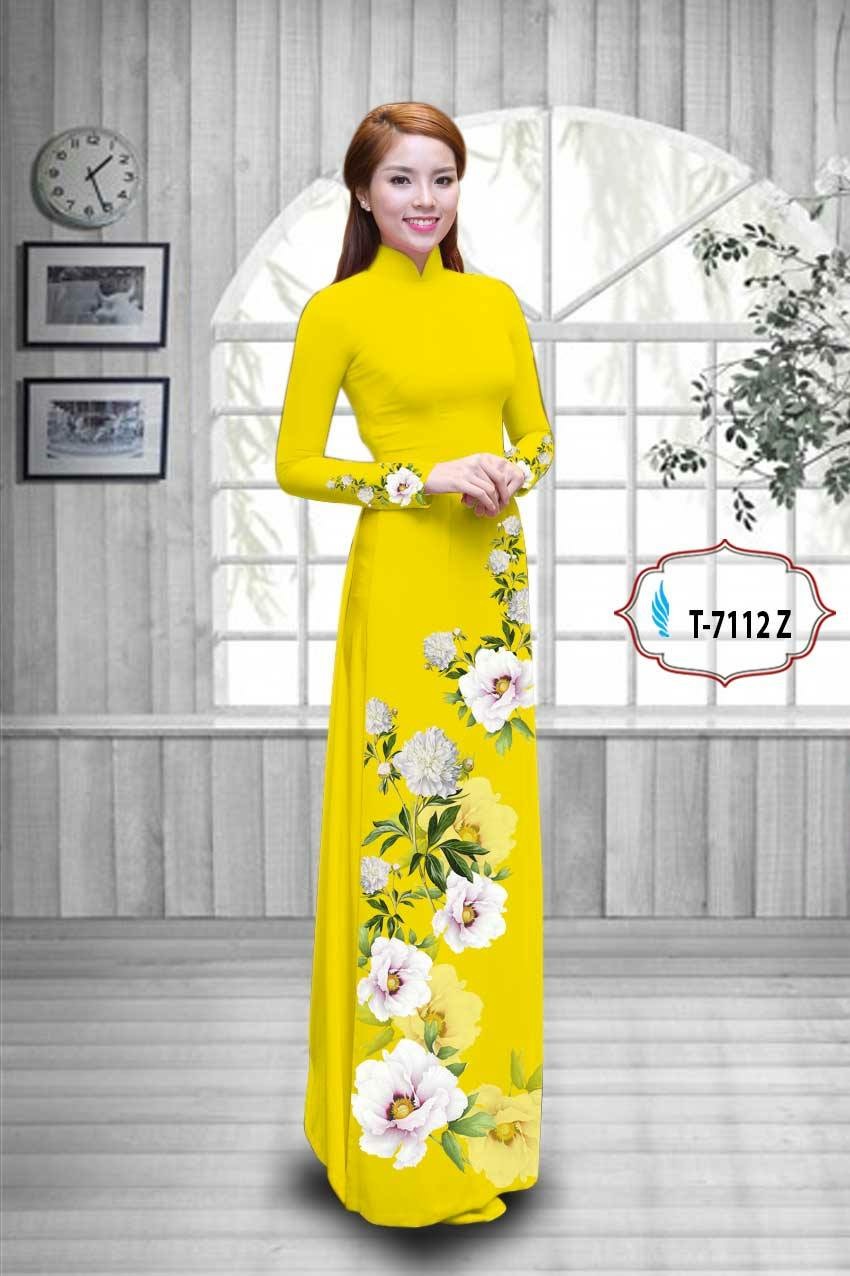 Vải áo dài hoa 3d T-7112 - Ảnh 18