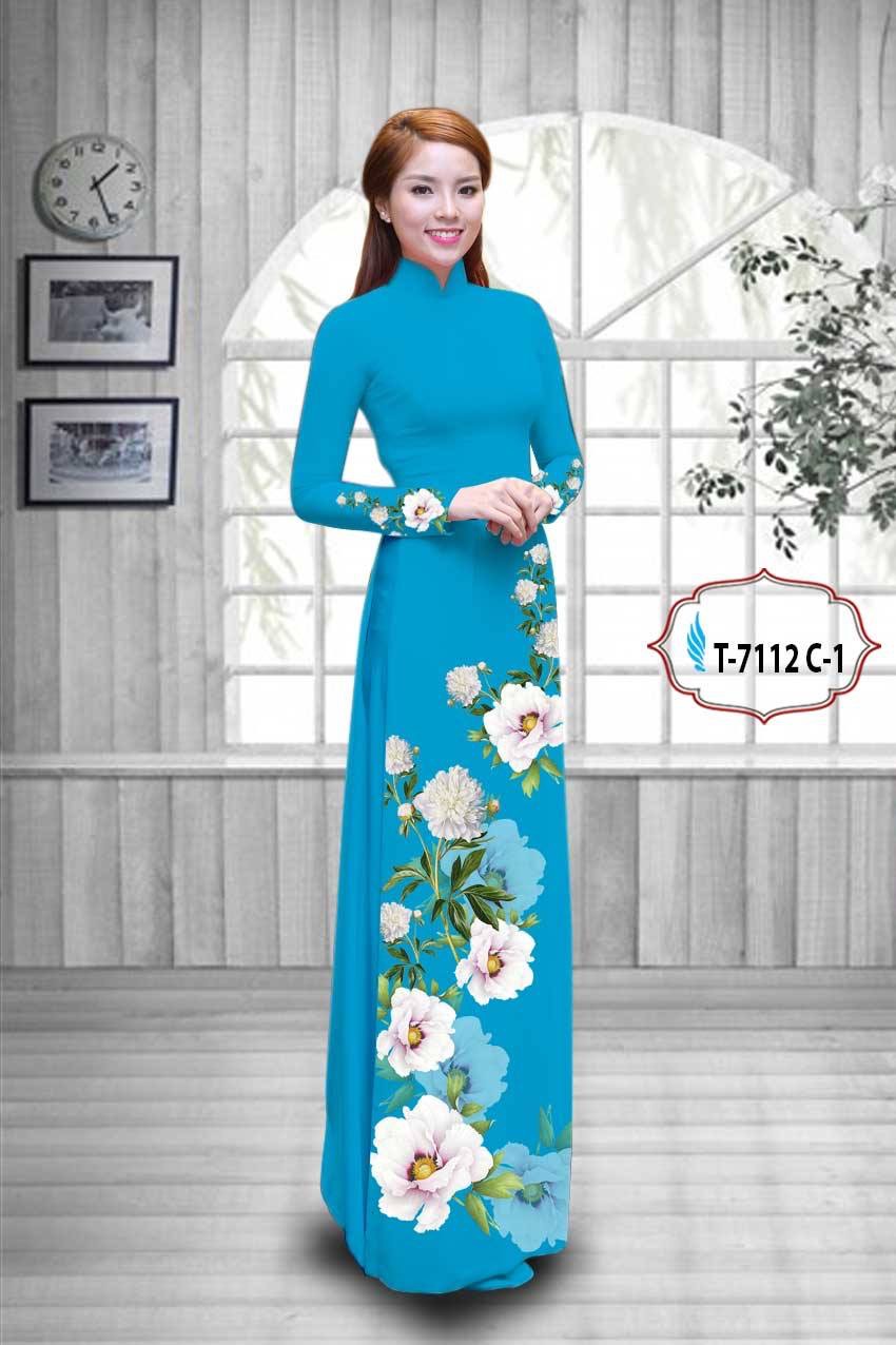 Vải áo dài hoa 3d T-7112 - Ảnh 15