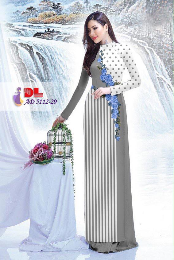 Vải áo dài hoa và bi DLAD-5112 - Ảnh 10