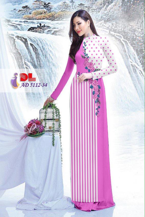 Vải áo dài hoa và bi DLAD-5112 - Ảnh 7