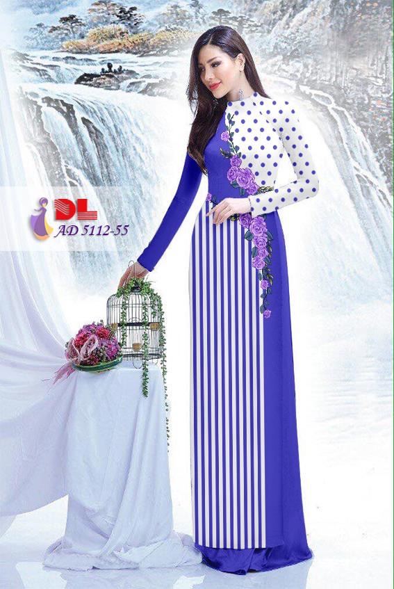 Vải áo dài hoa và bi DLAD-5112 - Ảnh 3