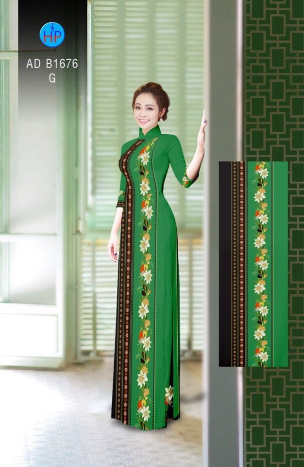Vải áo dài hoa văn AD B1676 - Ảnh 16