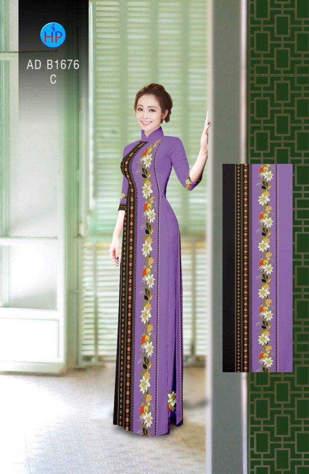 Vải áo dài hoa văn AD B1676
