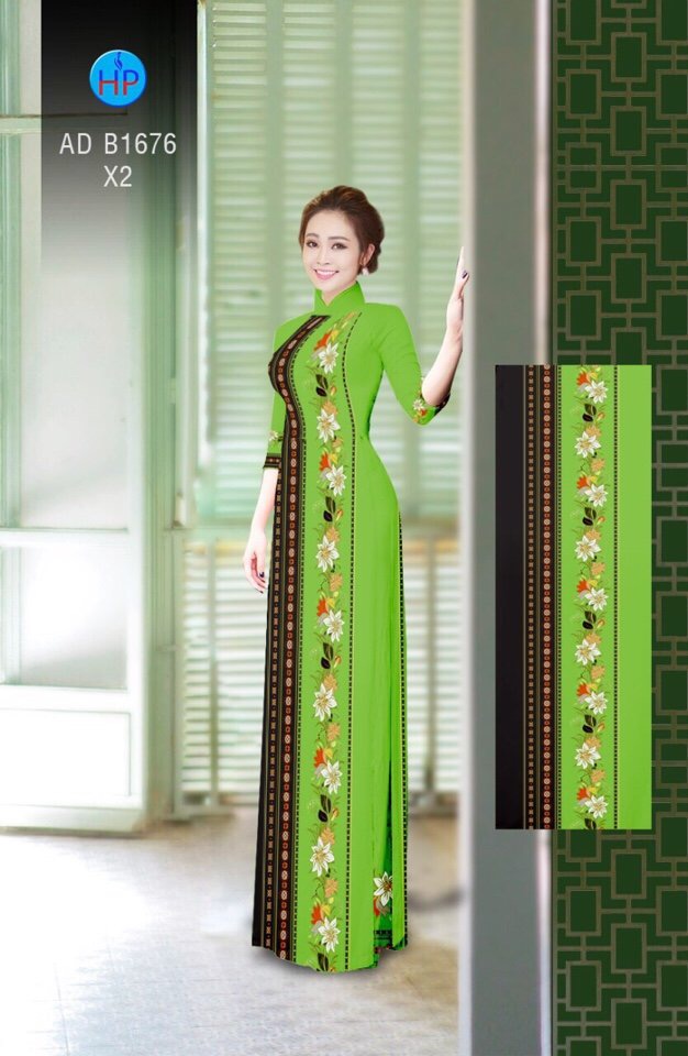 Vải áo dài hoa văn AD B1676 - Ảnh 12