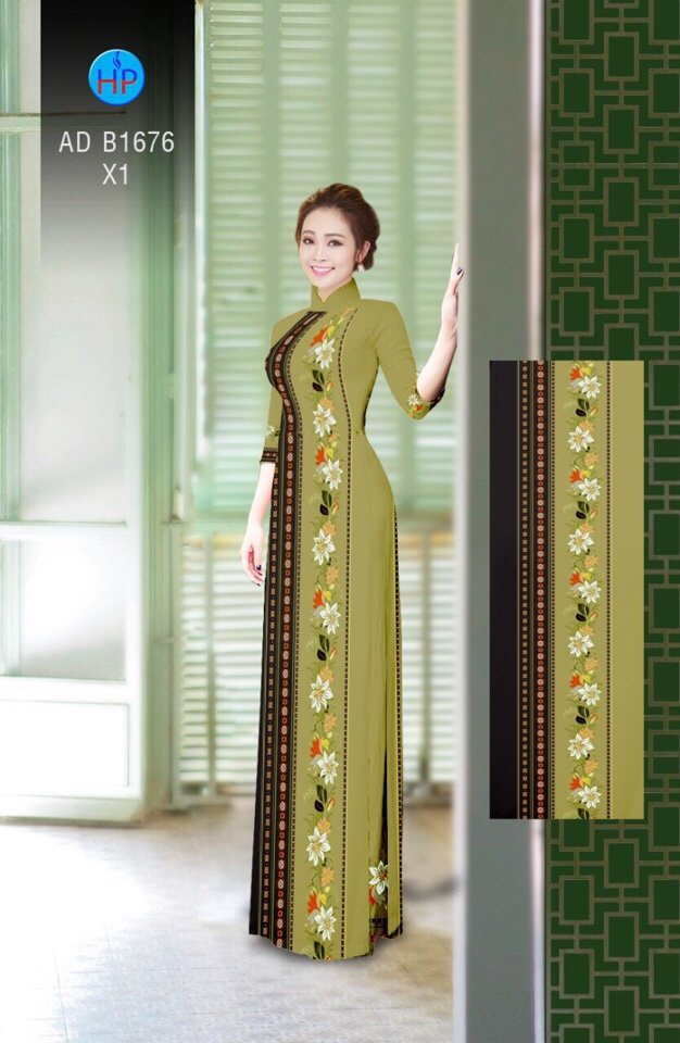 Vải áo dài hoa văn AD B1676 - Ảnh 11