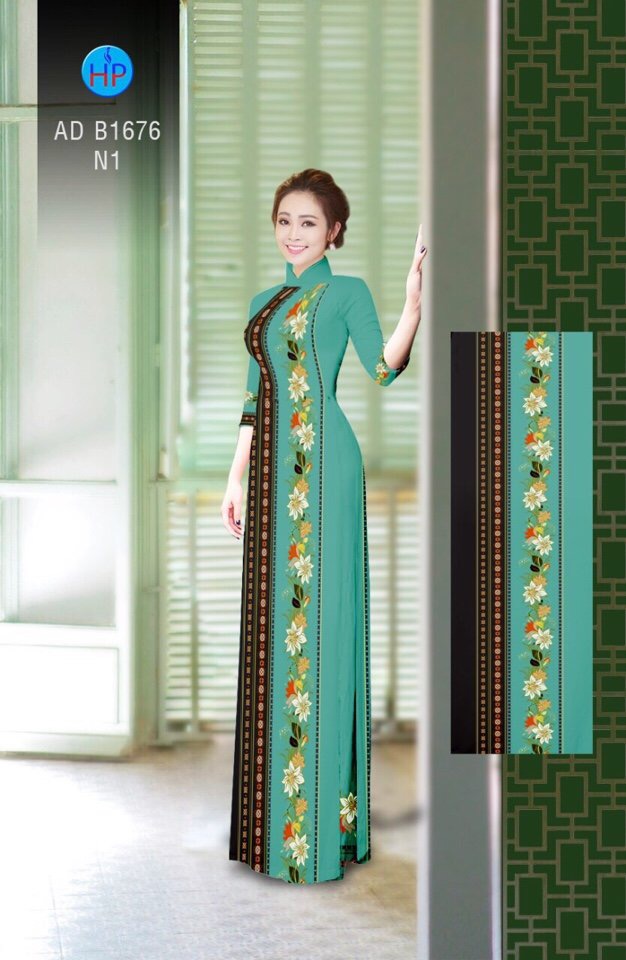 Vải áo dài hoa văn AD B1676 - Ảnh 10
