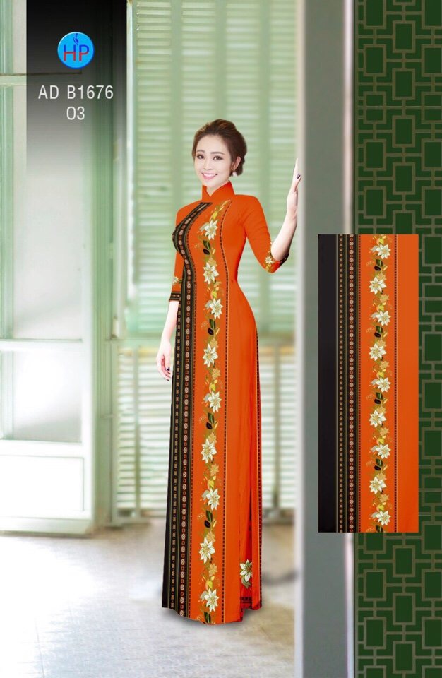 Vải áo dài hoa văn AD B1676 - Ảnh 9