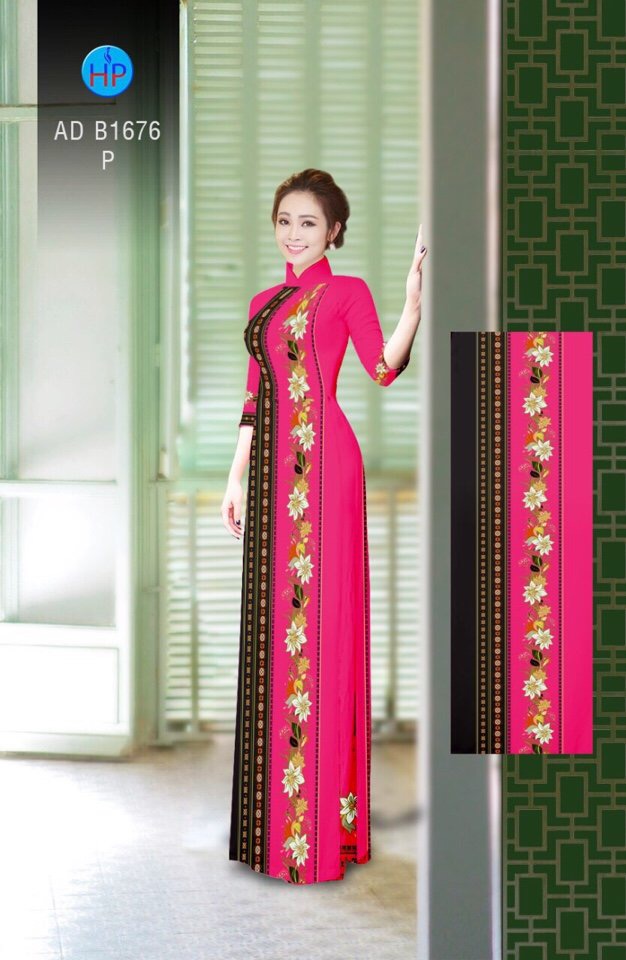 Vải áo dài hoa văn AD B1676 - Ảnh 8