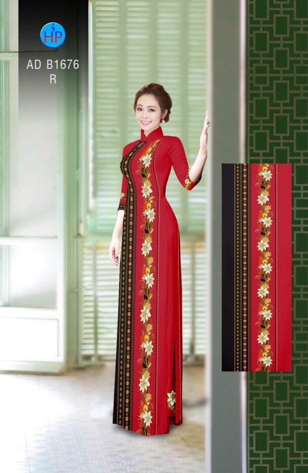 Vải áo dài hoa văn AD B1676 - Ảnh 7