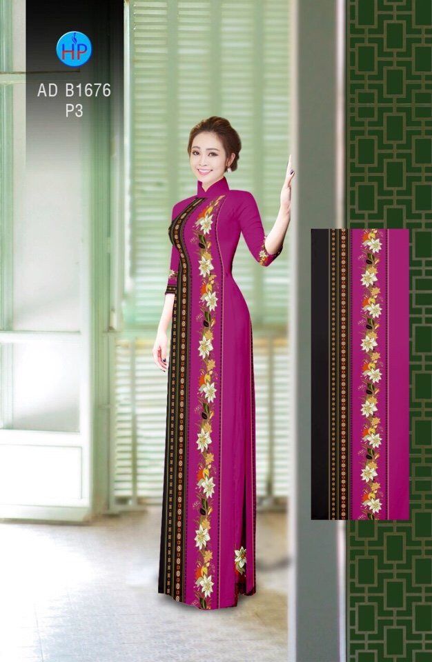 Vải áo dài hoa văn AD B1676 - Ảnh 6