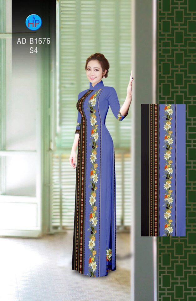 Vải áo dài hoa văn AD B1676 - Ảnh 5