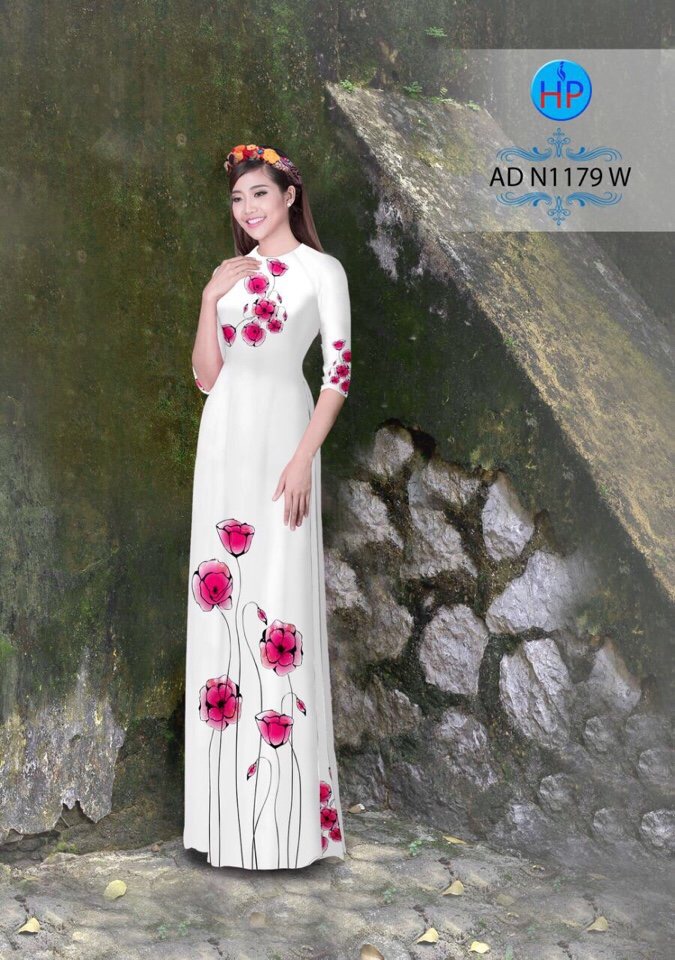 Vải áo dài hoa trên dưới AD N1179 - Ảnh 19