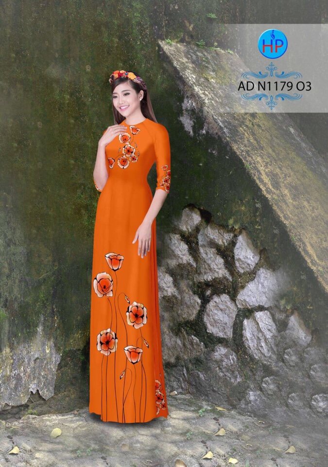 Vải áo dài hoa trên dưới AD N1179 - Ảnh 6