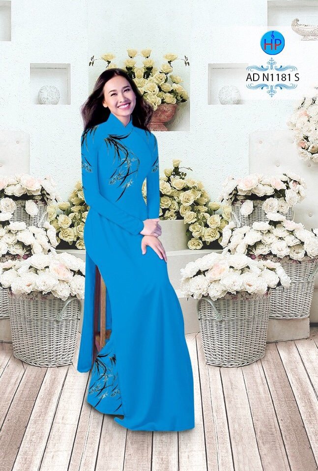 Vải áo dài hoa cỏ AD N1181 - Ảnh 18