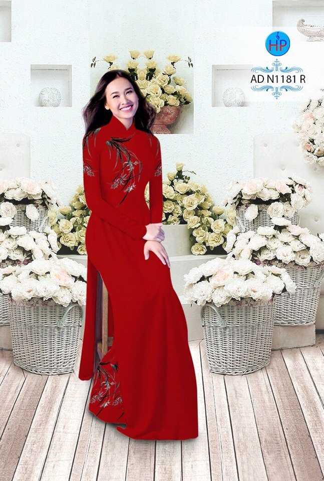 Vải áo dài hoa cỏ AD N1181 - Ảnh 15