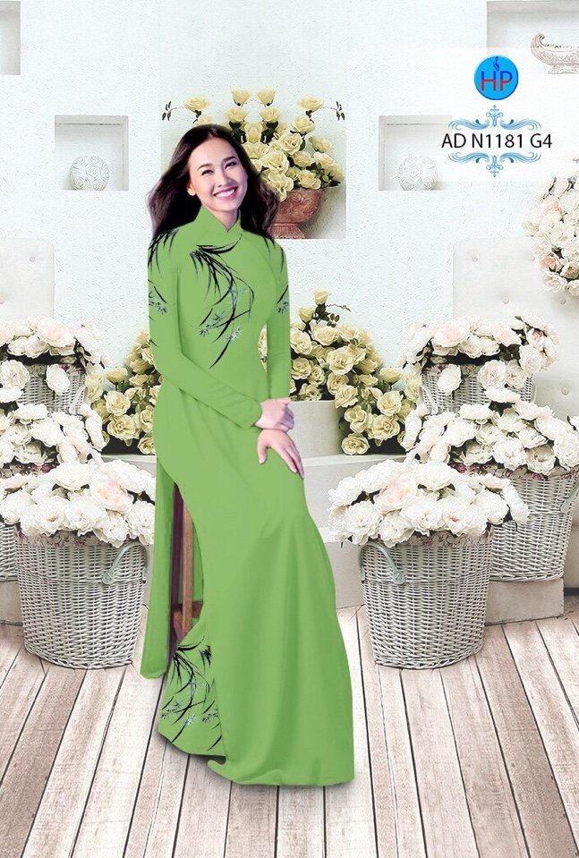 Vải áo dài hoa cỏ AD N1181