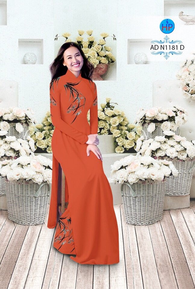 Vải áo dài hoa cỏ AD N1181 - Ảnh 9