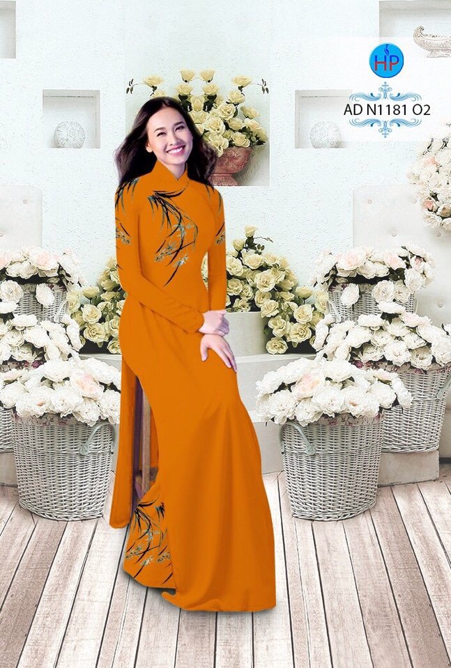 Vải áo dài hoa cỏ AD N1181 - Ảnh 7