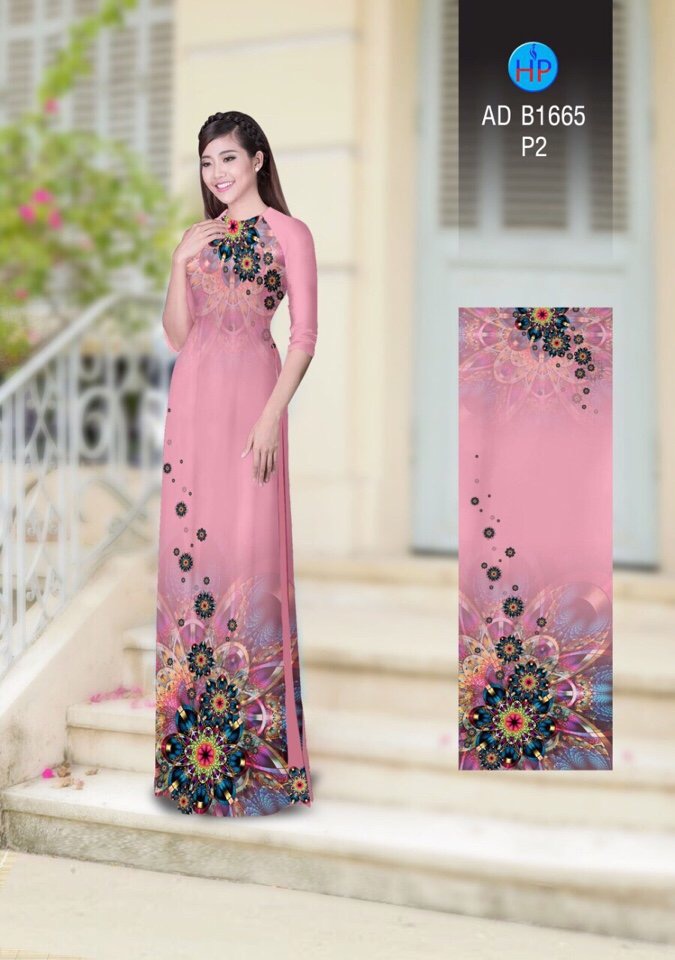 Vải áo dài hoa ảo 3d AD B1665 - Ảnh 11