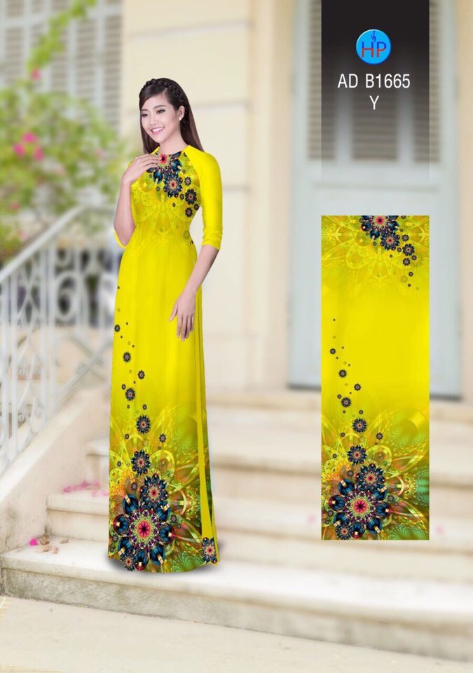 Vải áo dài hoa ảo 3d AD B1665