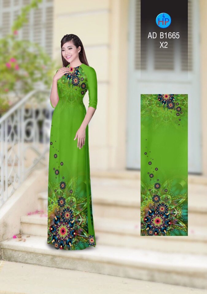 Vải áo dài hoa ảo 3d AD B1665 - Ảnh 9