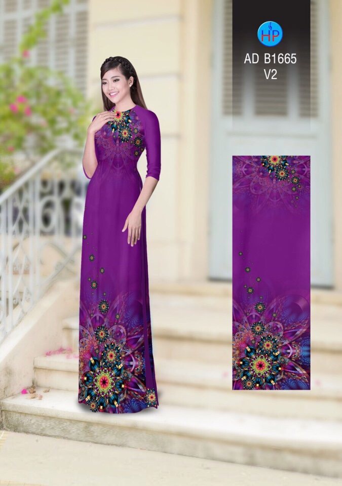 Vải áo dài hoa ảo 3d AD B1665 - Ảnh 7