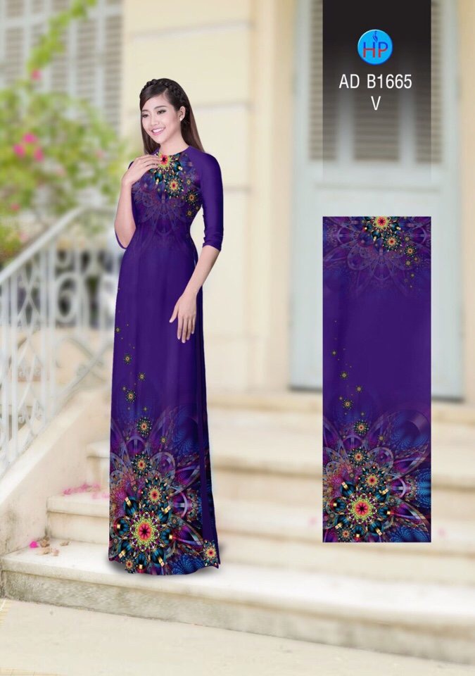 Vải áo dài hoa ảo 3d AD B1665 - Ảnh 6