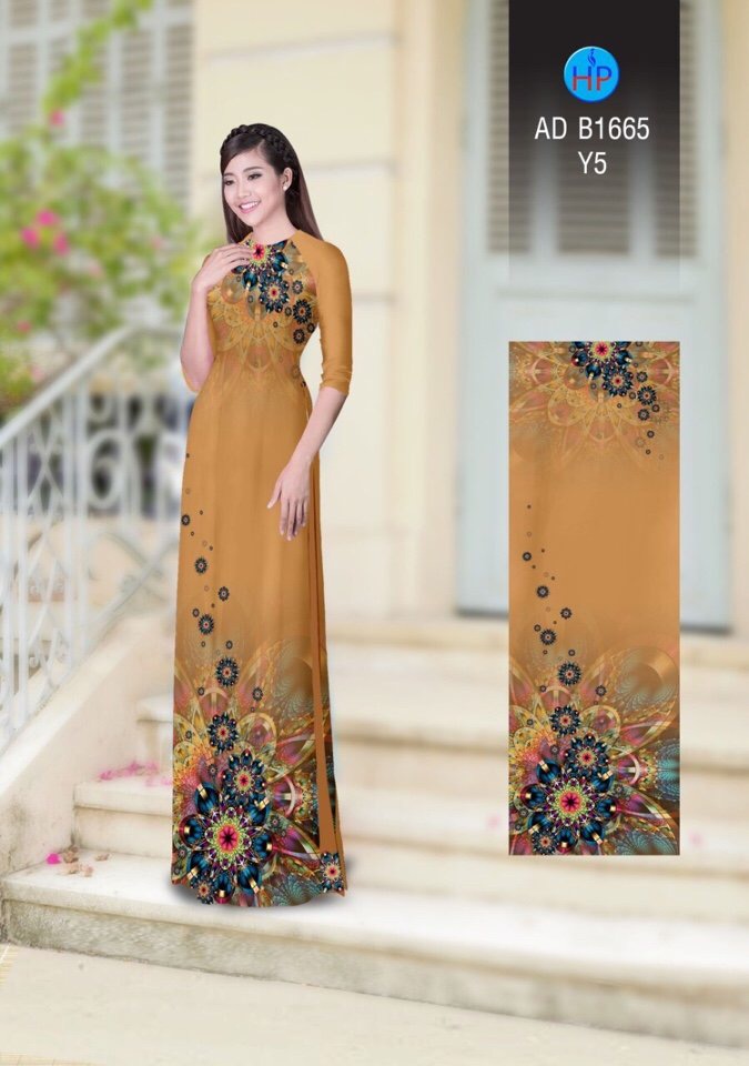 Vải áo dài hoa ảo 3d AD B1665 - Ảnh 5