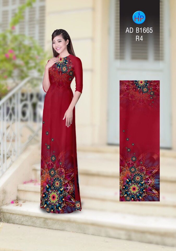 Vải áo dài hoa ảo 3d AD B1665 - Ảnh 3