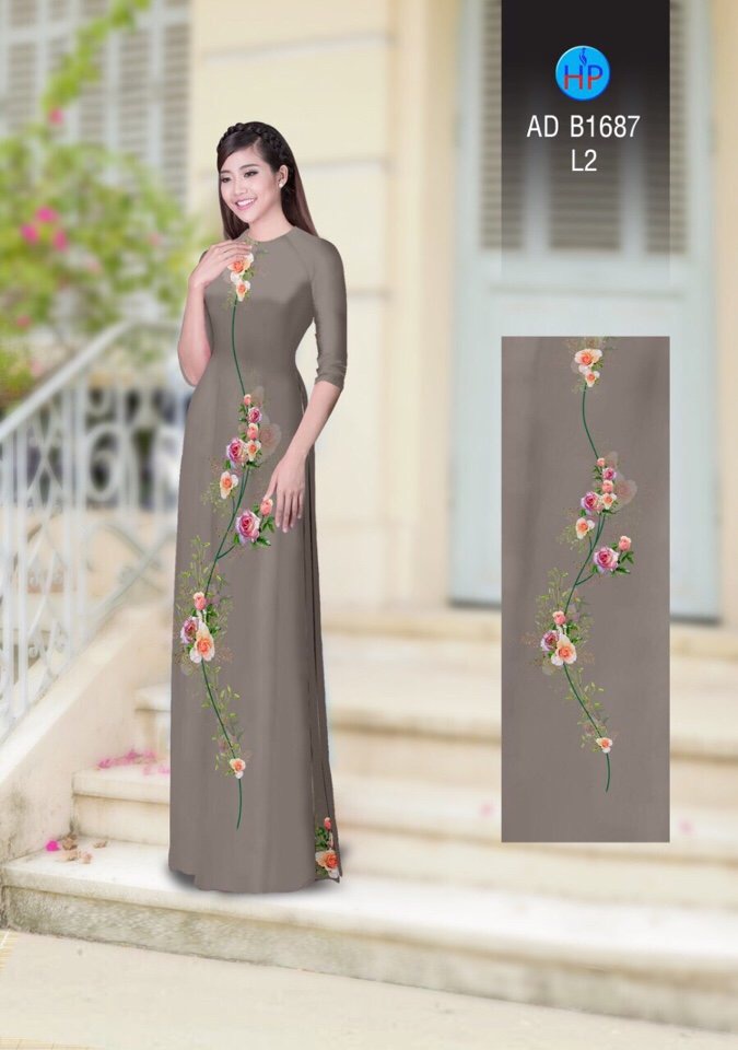 Vải áo dài hoa hồng AD B1687 - Ảnh 12