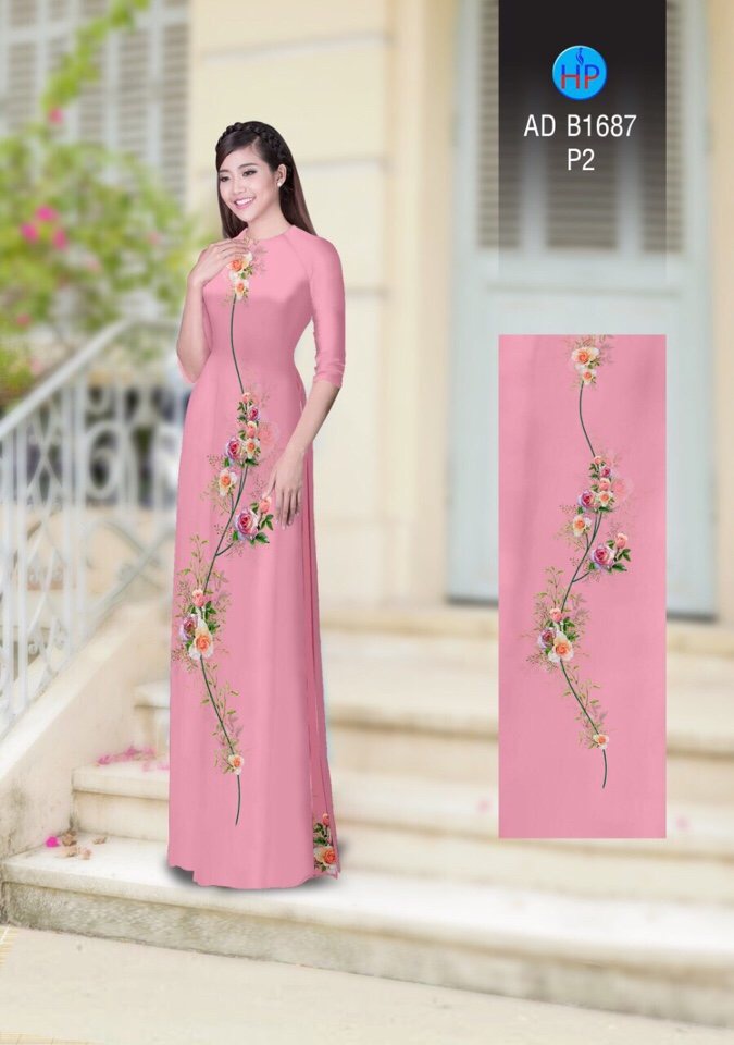 Vải áo dài hoa hồng AD B1687 - Ảnh 9