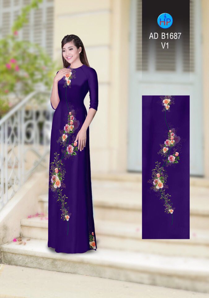 Vải áo dài hoa hồng AD B1687 - Ảnh 7