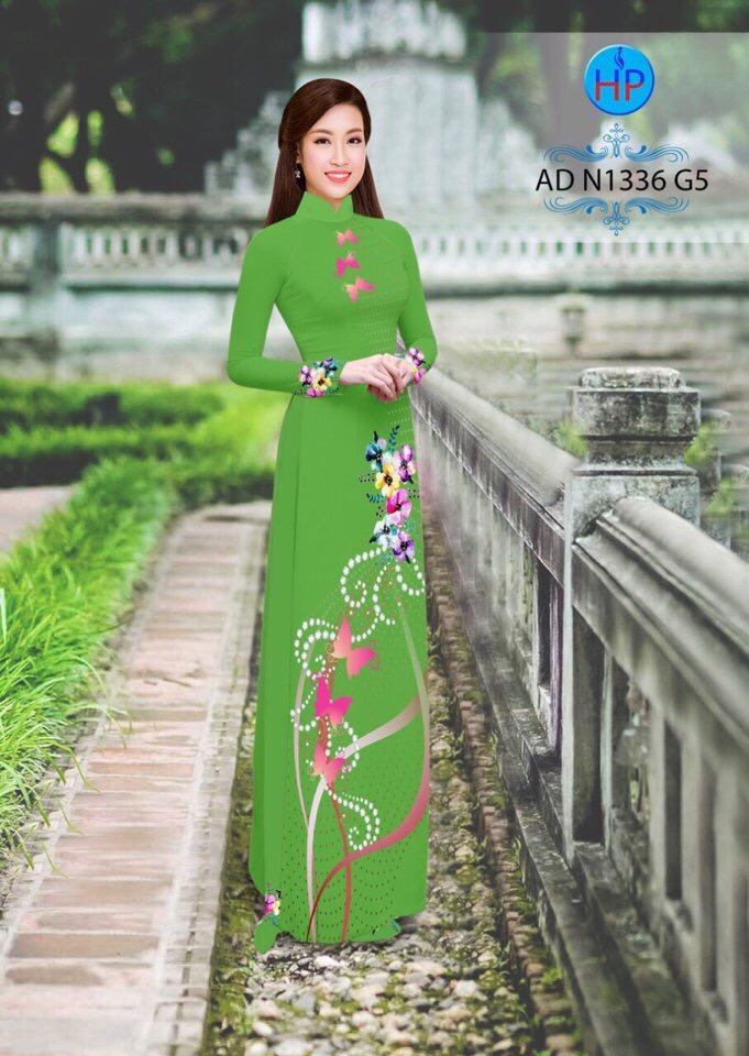 Vải áo dài hoa và bướm AD N1336 - Ảnh 15