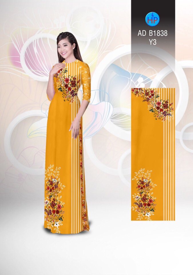 Vải áo dài hoa và sọc AD B1838 - Ảnh 15