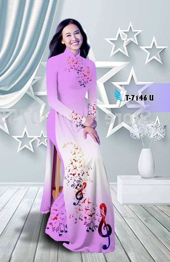Vải áo dài nốt nhạc T-7146 - Ảnh 4