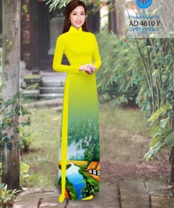 Vải áo dài phong cảnh AD B4610