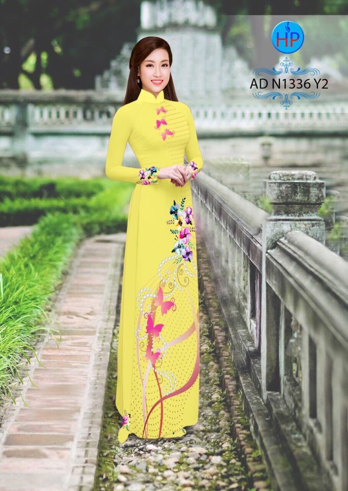 Vải áo dài hoa và bướm AD N1336 - Ảnh 10