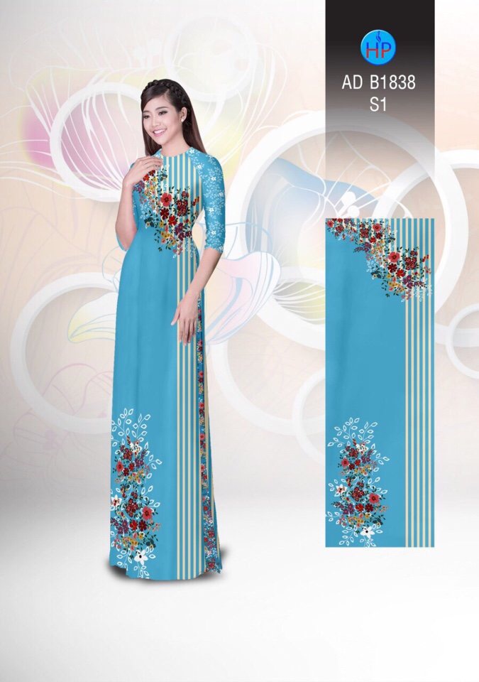 Vải áo dài hoa và sọc AD B1838 - Ảnh 19