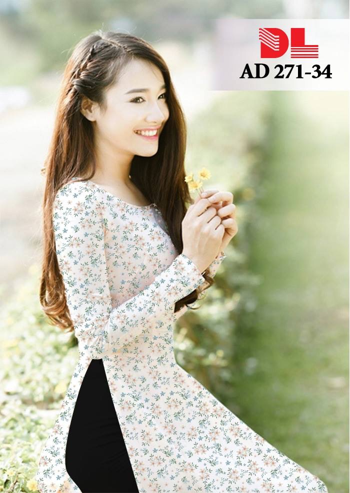 Vải áo dài hoa nhí DLAD-271 - Ảnh 4