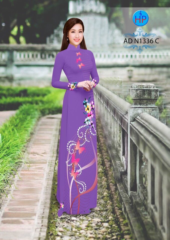 Vải áo dài hoa và bướm AD N1336 - Ảnh 17