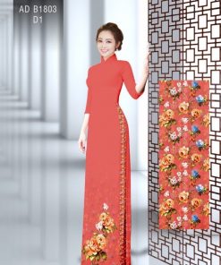 Vải áo dài hoa 3d AD B1803