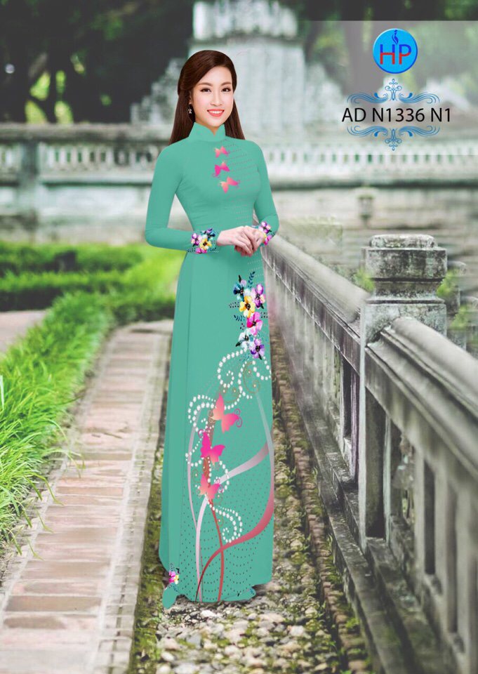 Vải áo dài hoa và bướm AD N1336 - Ảnh 16
